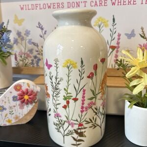 Dolly Parton Wildflower Spring Collection - 8" Wildflower Ceramic Vase